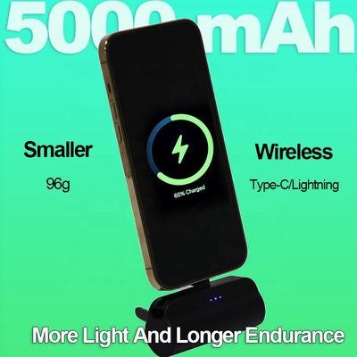 Superlight carregamento rápido portátil 5000mAh Power Bank 96g com suportador embutido