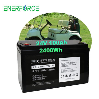 Bateria do carro de golfe do barco Enerforce 24V 100ah Lifepo4 LFP Bateria Pack