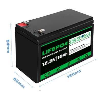 Bateria de 12V LiFePO4 de alto desempenho 10Ah Para lâmpadas solares de rua, lâmpadas de gramado