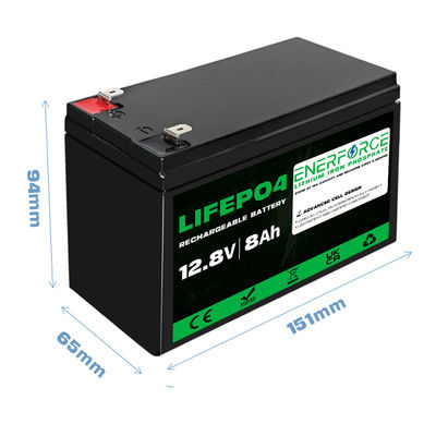 8Ah 12V LiFePO4 Bateria para sistemas de energia solar e eólica e UPS backup