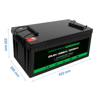 LFP 24v 200ah Lifepo4 Bateria Preta Para Eletrodomésticos Sistema de armazenamento de energia solar