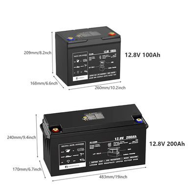 12v 24v 100ah 120ah 200ah 300ah Lifepo4 Bluetooth Bateria de ferro fosfato Bateria 100 Kwh Lithium Pack Com Bluetooth